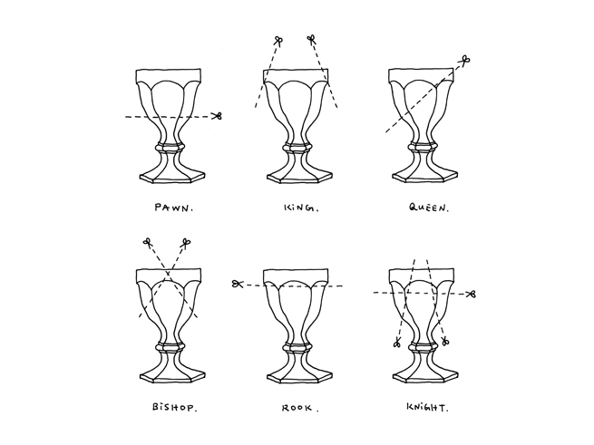 Nendo Baccarat chess design sketch