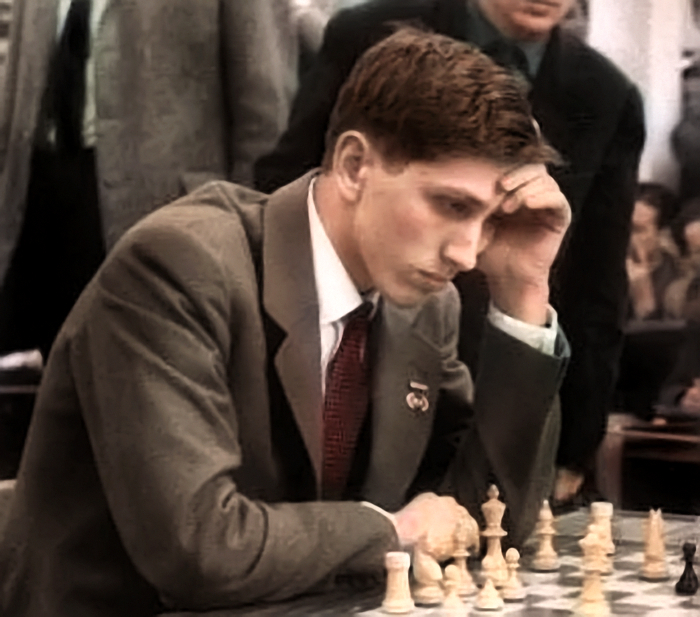 Bobby Fischer playing chess 1960