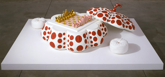 Yayoi Kusama pumpkin chess set