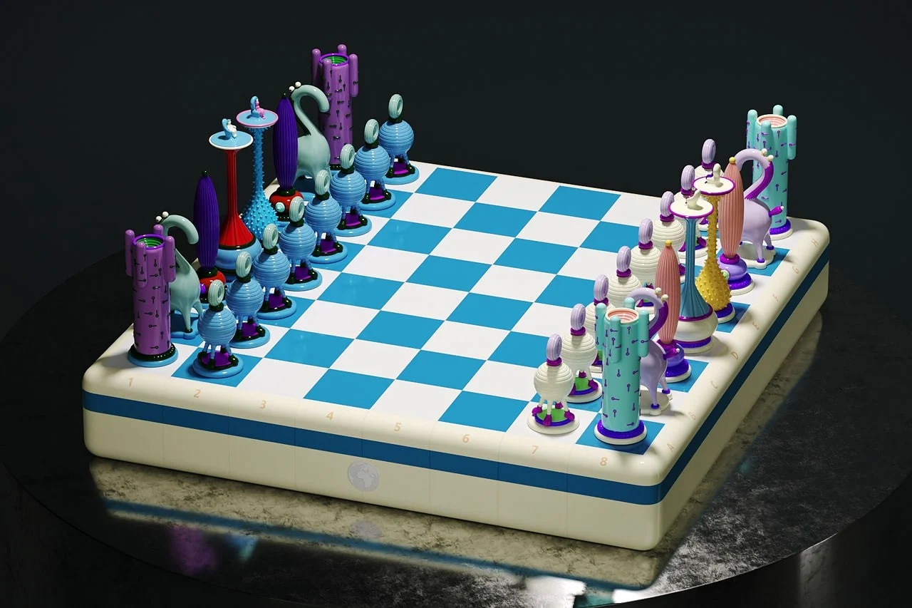 Yoom chess set close-up