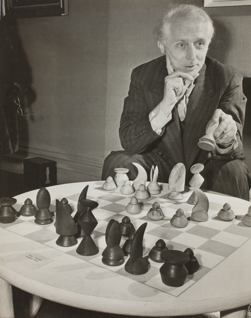 Max Ernst and his chess set at the Imagery of Chess exhibition