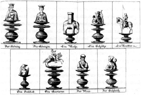 Selenus chess piece illustration 1616